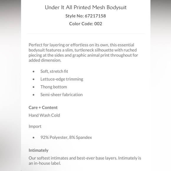 Free People Under It All Printed Mesh Bodysuit in Midnight Combo NEW - Picture 11 of 11